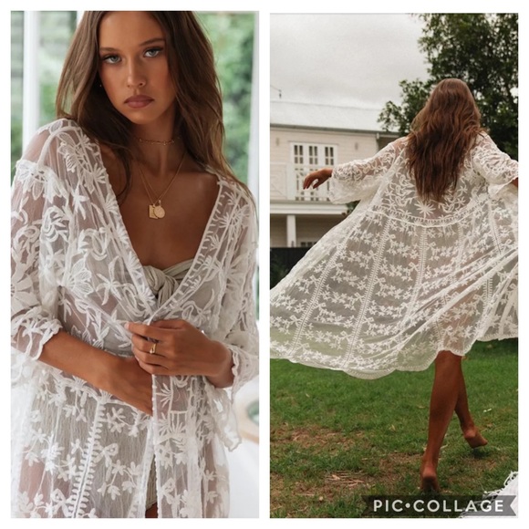 S-XL🦚Emmy Sweet & Sultry Lace Kimono New - Picture 6 of 11